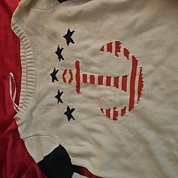 Nautical sweater that has been warned one time. - Picture 2 of 2